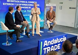 La consejera de Economía, Carolina España, en el acto de presentación de los incentivos empresariales.