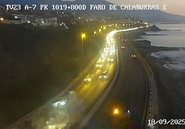 Imagen de las cámaras de la DGT a primera hora de este jueves.