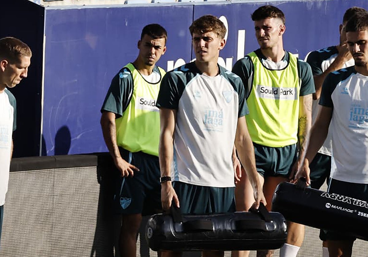 Adrián Niño, en un entrenamiento esta semana.