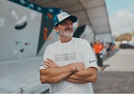 Finuco Martínez, posando para SUR desde la Copa de España de escalada de Mijas.