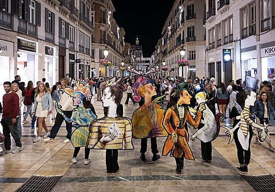 Actividades en calle Larios en la pasada Noche en Blanco.