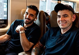Campazzo y Deck, en el tren camino de Málaga.