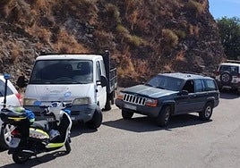 Vehículos participantes en la batida de este sábado.