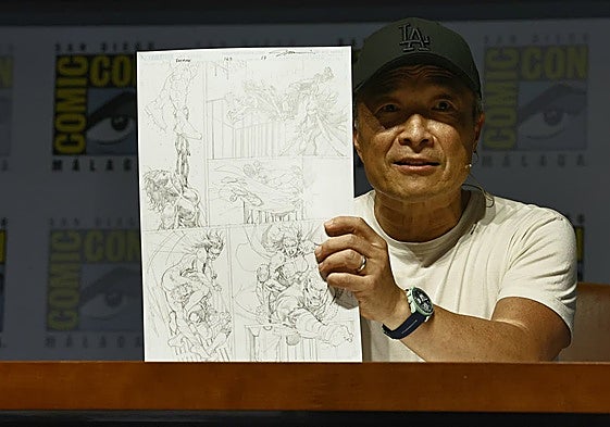 Jim Lee, este domingo en San Diego Comic-Con Málaga, durante su encuentro en el Auditorio 1.
