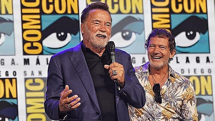 Arnold Schwarzenegger, en el escenario del Hall M de la Comic-Con de Málaga.