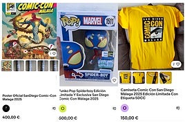 Artículos de la San Diego Comic-Con Málaga 2025 a la venta en Ebay.