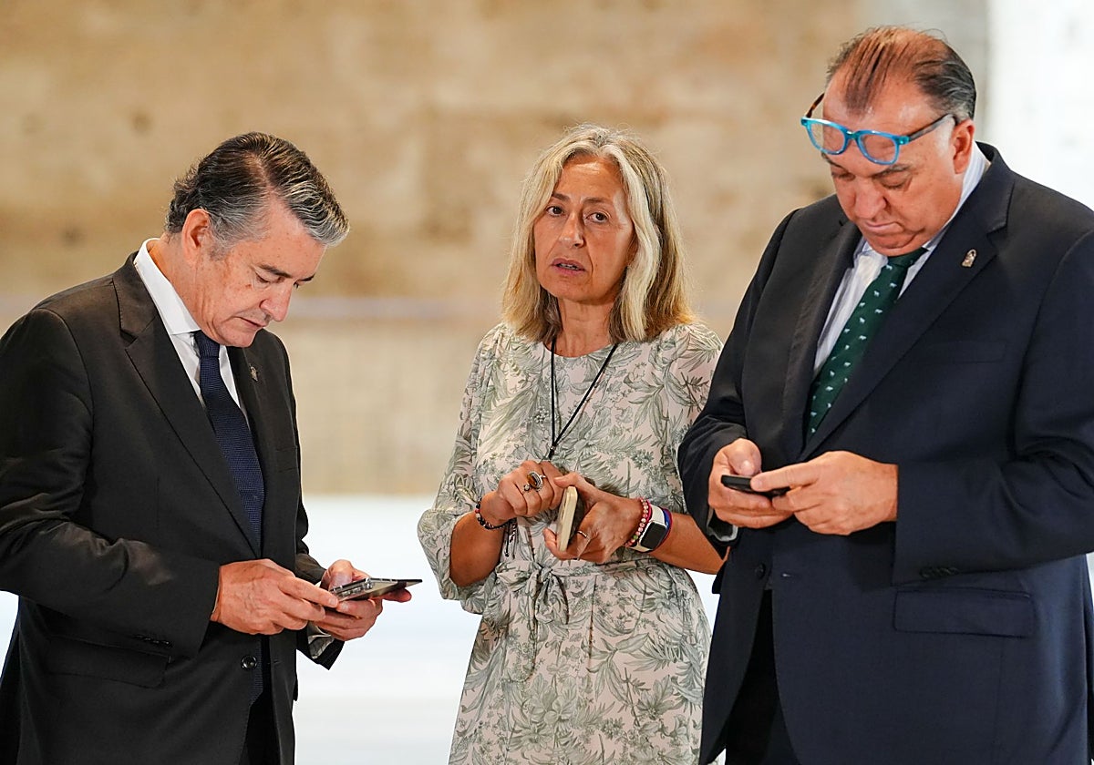Rocío Hernández, este miércoles con los también consejeros Antonio Sanz y Arturo Bernal.
