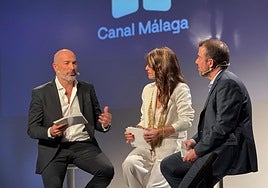 Manu García, Elena Claros y Fernando del Valle, en la presentación de las novedades de Canal Málaga.