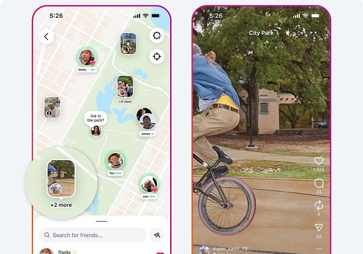 Captura de pantalla del mapa de Instagram que ya funciona en Estados Unidos
