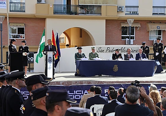 El concejal de Policía Local, José Eduardo Díaz, durante su intervención en el acto.
