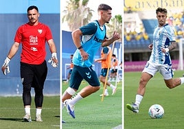Alfonso Herrero, Montero y Larrubia, tres jugadores vitales para el Málaga ante la plaga de lesiones y el bache de resultados.