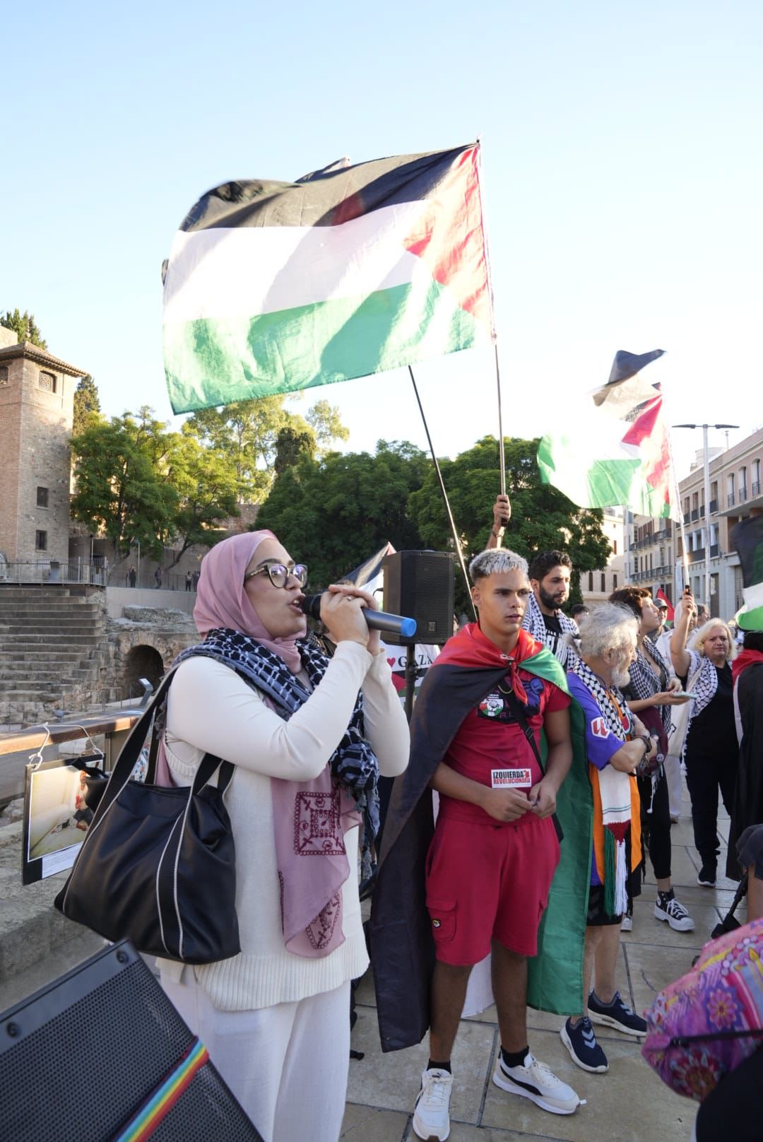 La protesta en Málaga por la flotilla de Gaza, en imágenes