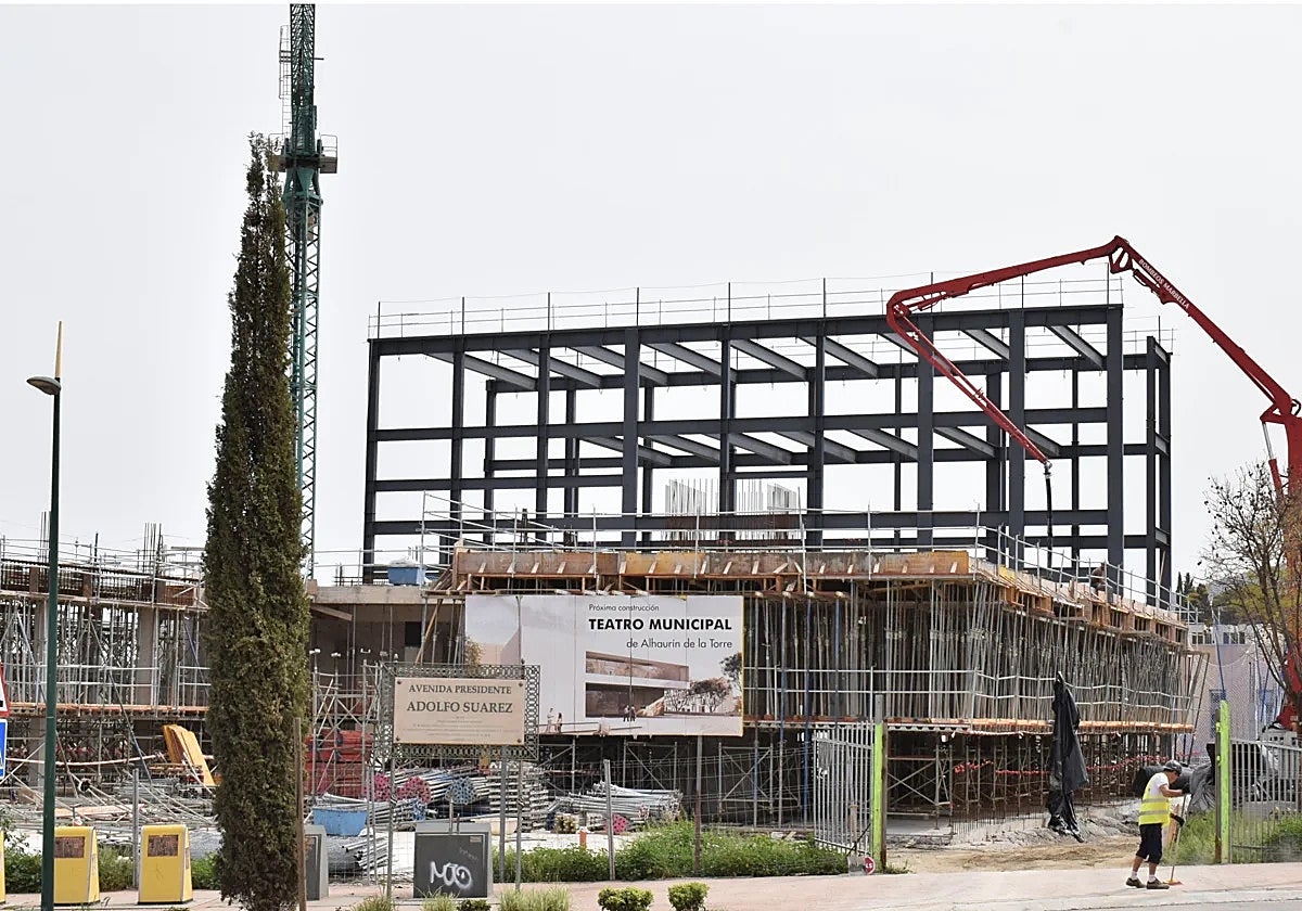 Obras de construcción del futuro teatro municipal, en una imagen de archivo.