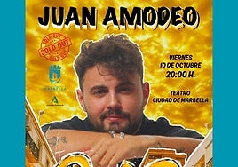 Detalle del cartel del espectáculo del humorista sevillano Amodeo.