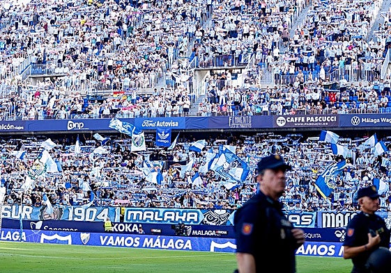 La Rosaleda, en el partido frente al Cádiz de hace tres semanas.