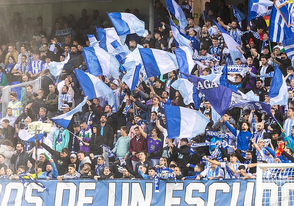 La Rosaleda, durante el último Málaga-Deportivo.