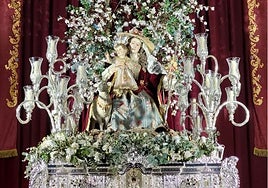 El nuevo trono de la Divina Pastora de Cártama es obra del orfebre Juan Angulo.