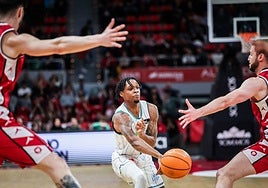 Tyson Carter, en un partido con el Unicaja la pasada temporada.