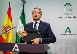 Antonio Sanz, este mediodía tras el Consejo de Gobierno.