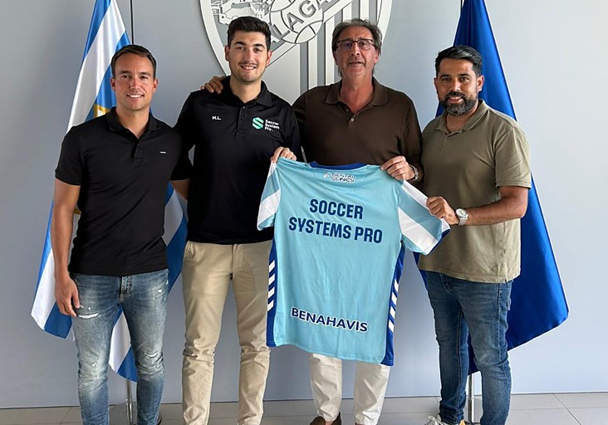 Guille Tejada, Marc Lamana, Loren Juarros, y Fran Medina, en la presentación del acuerdo.