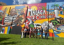 Inauguración en Miami del mural con los atractivos de Málaga.