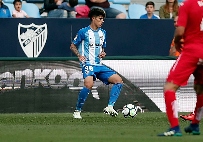 Juan Cruz el día de su debut en el Málaga ante el Getafe.