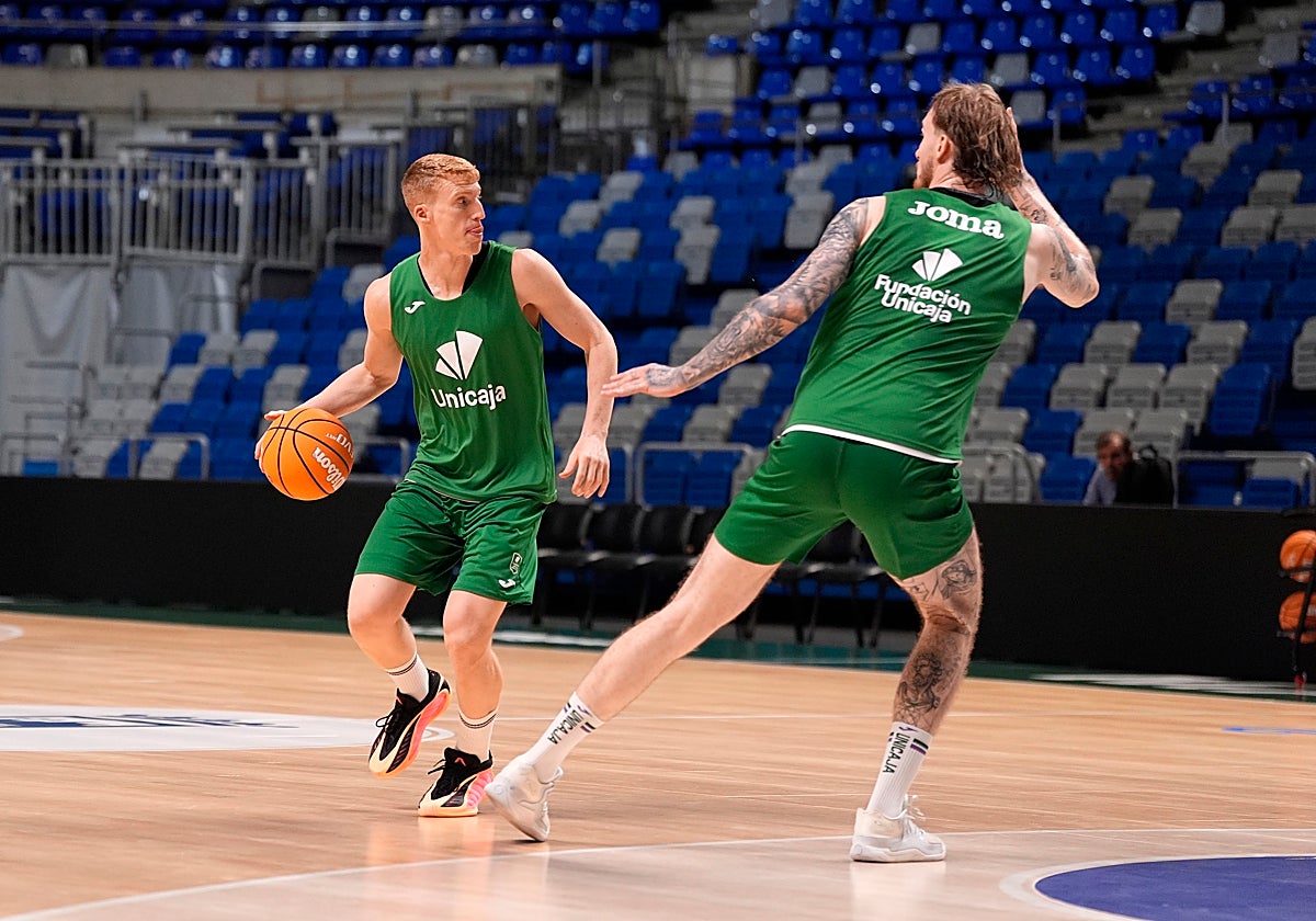 Alberto Díaz y Balcerowski, en uno de los últimos entrenamientos de la semana.