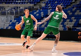 Alberto Díaz y Balcerowski, en uno de los últimos entrenamientos de la semana.
