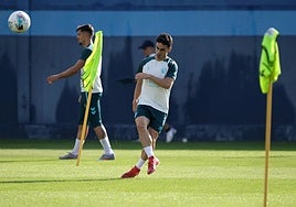 Dorrio, en la sesión de entrenamiento del viernes.