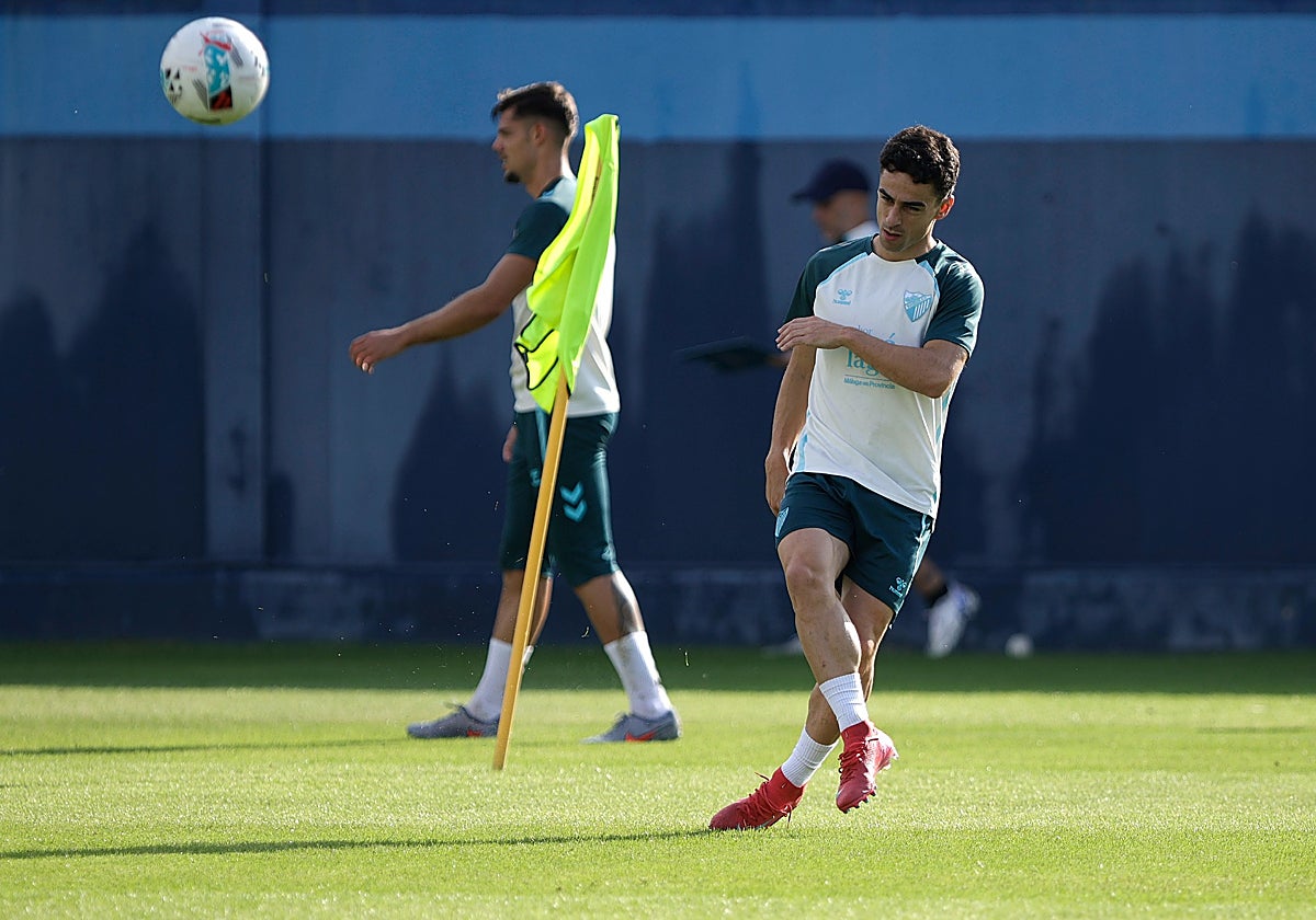 Dorrio, en un entrenamiento de la semana anterior.
