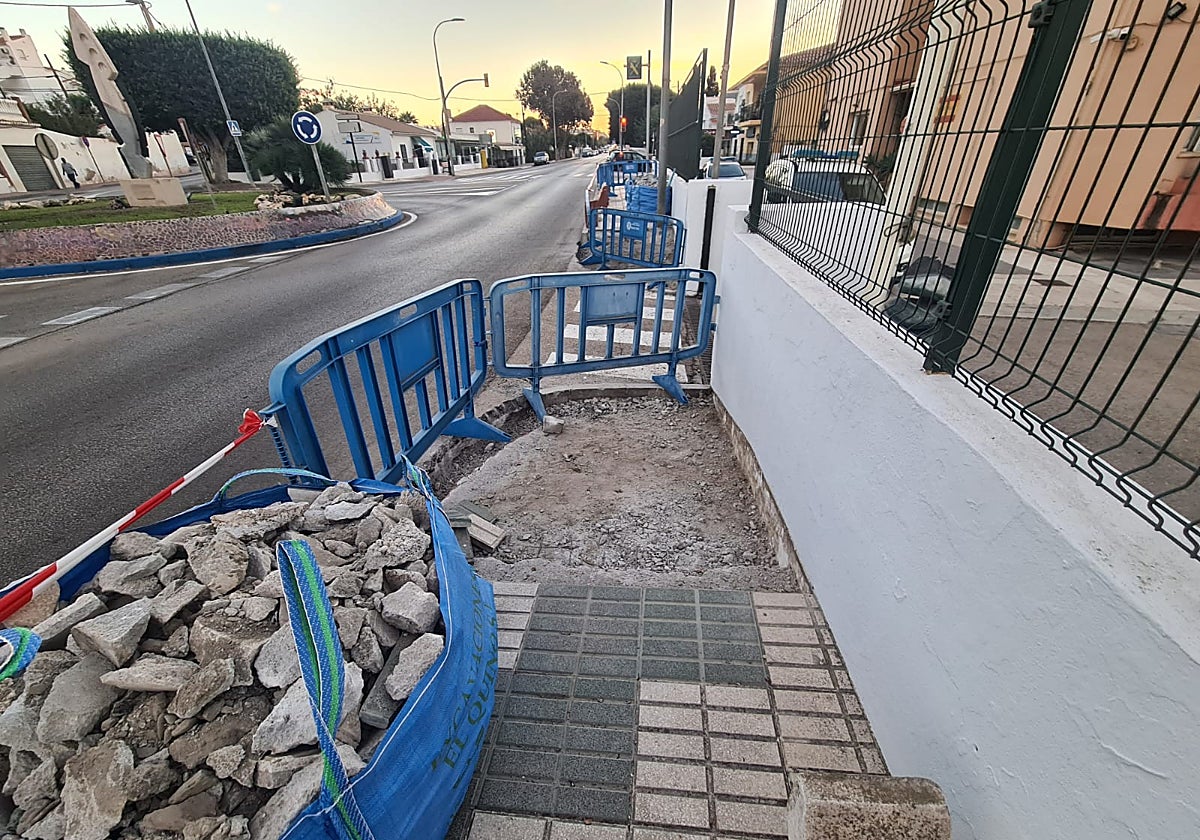 Tramo en obras.