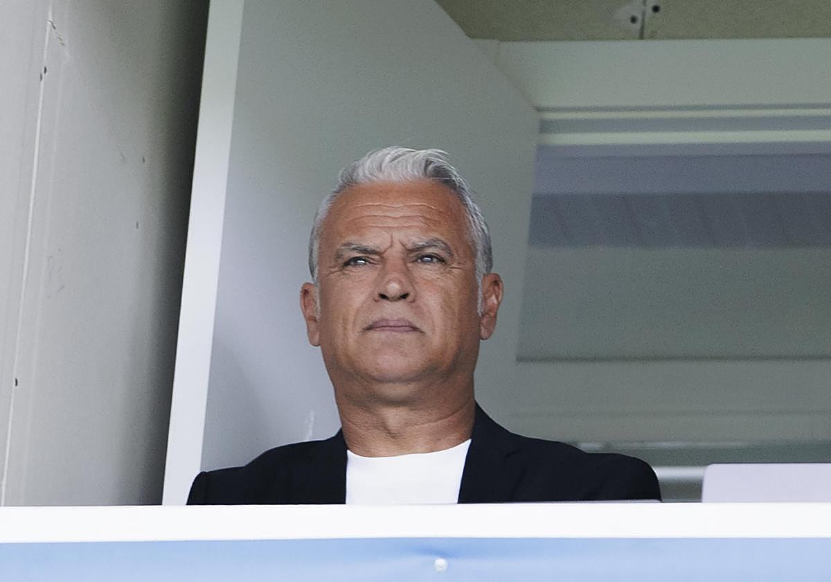 Sergio Pellicer, en el palco desde el que siguió el partido de este domingo en Butarque.