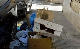 Basura acumulada en la calle Frailes esta semana.