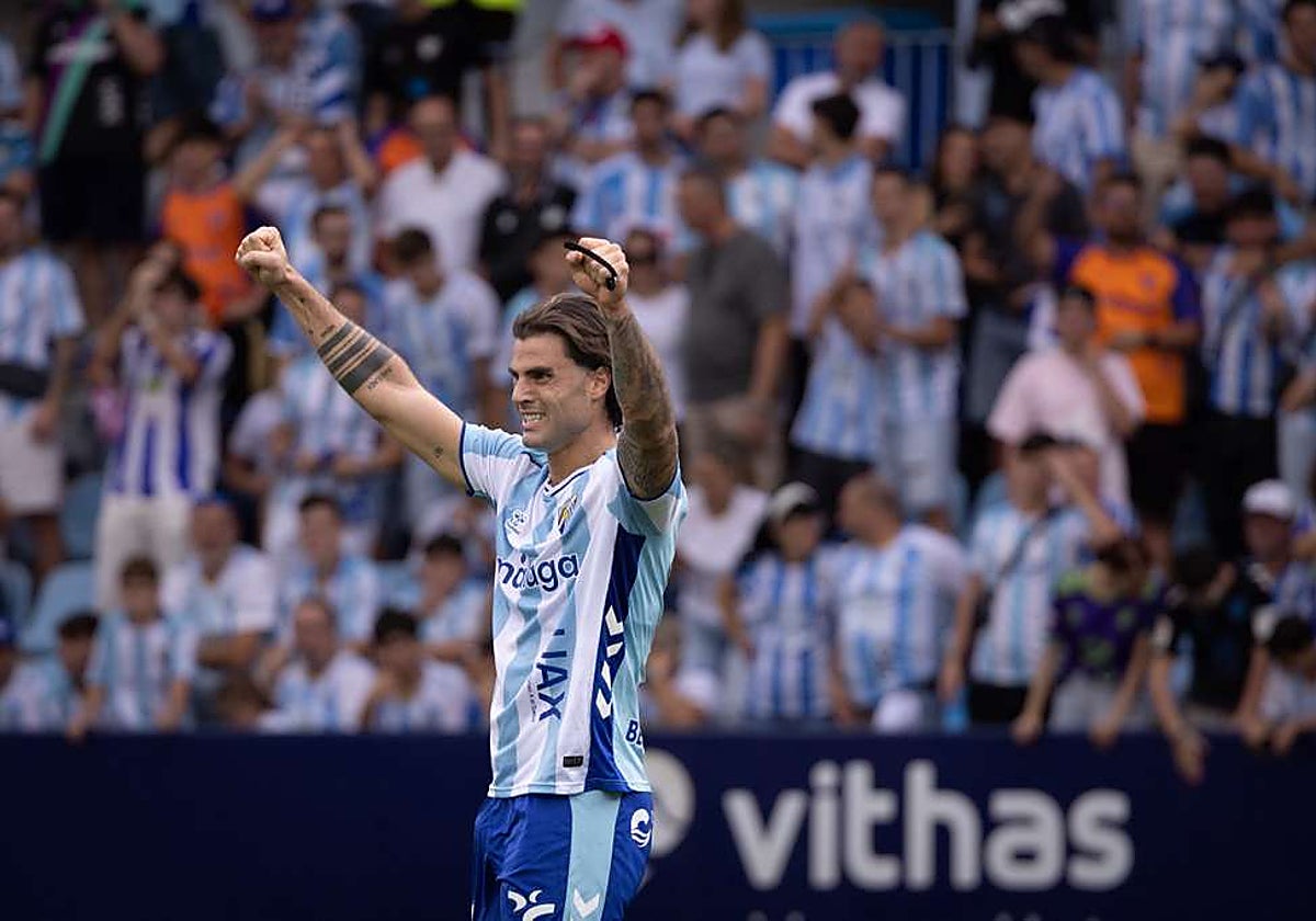 Jauregi celebra uno de sus dos goles frente al Andorra.