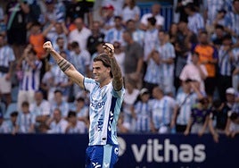 Jauregi celebra uno de sus dos goles frente al Andorra.