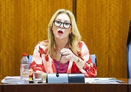 La consejera de Economía y portavoz del Gobierno andaluz, Carolina España, en el Parlamento.