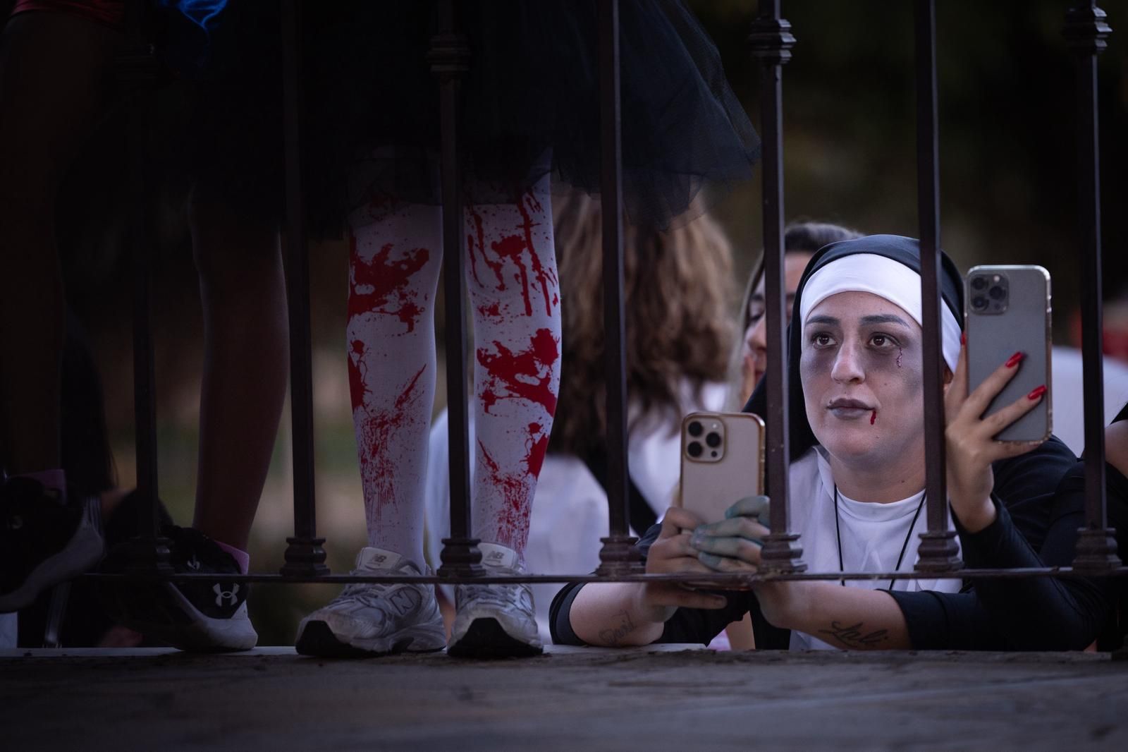 Ambiente de Halloween en el parque de Huelin