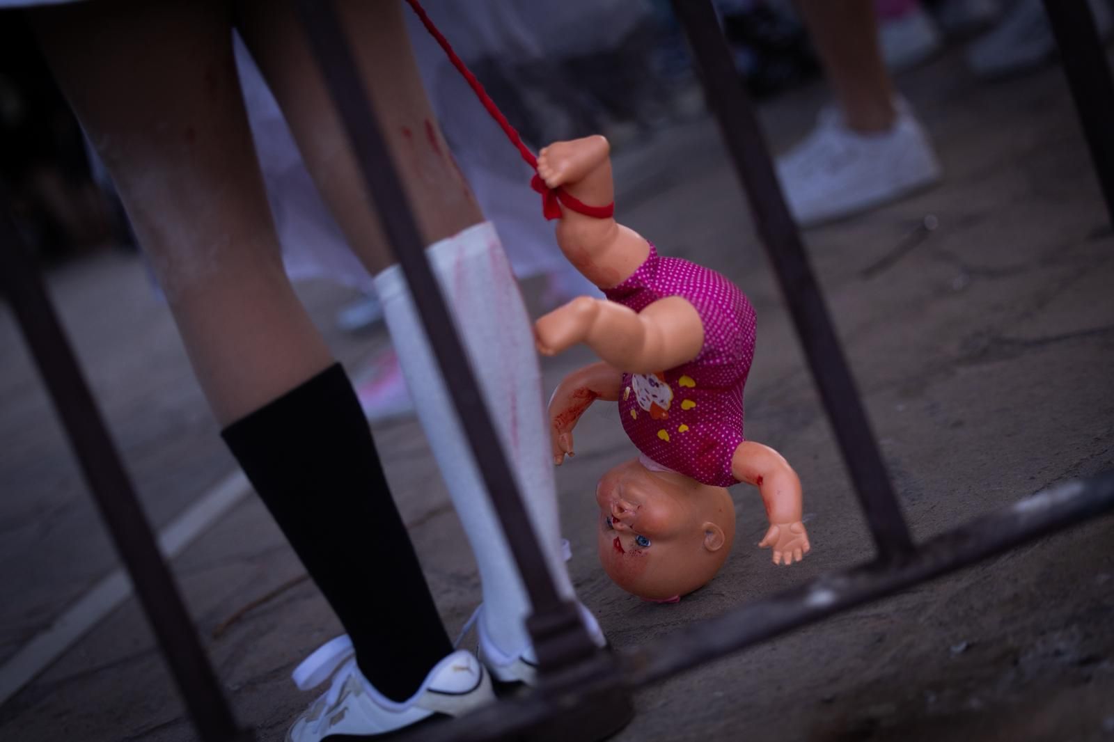 Ambiente de Halloween en el parque de Huelin