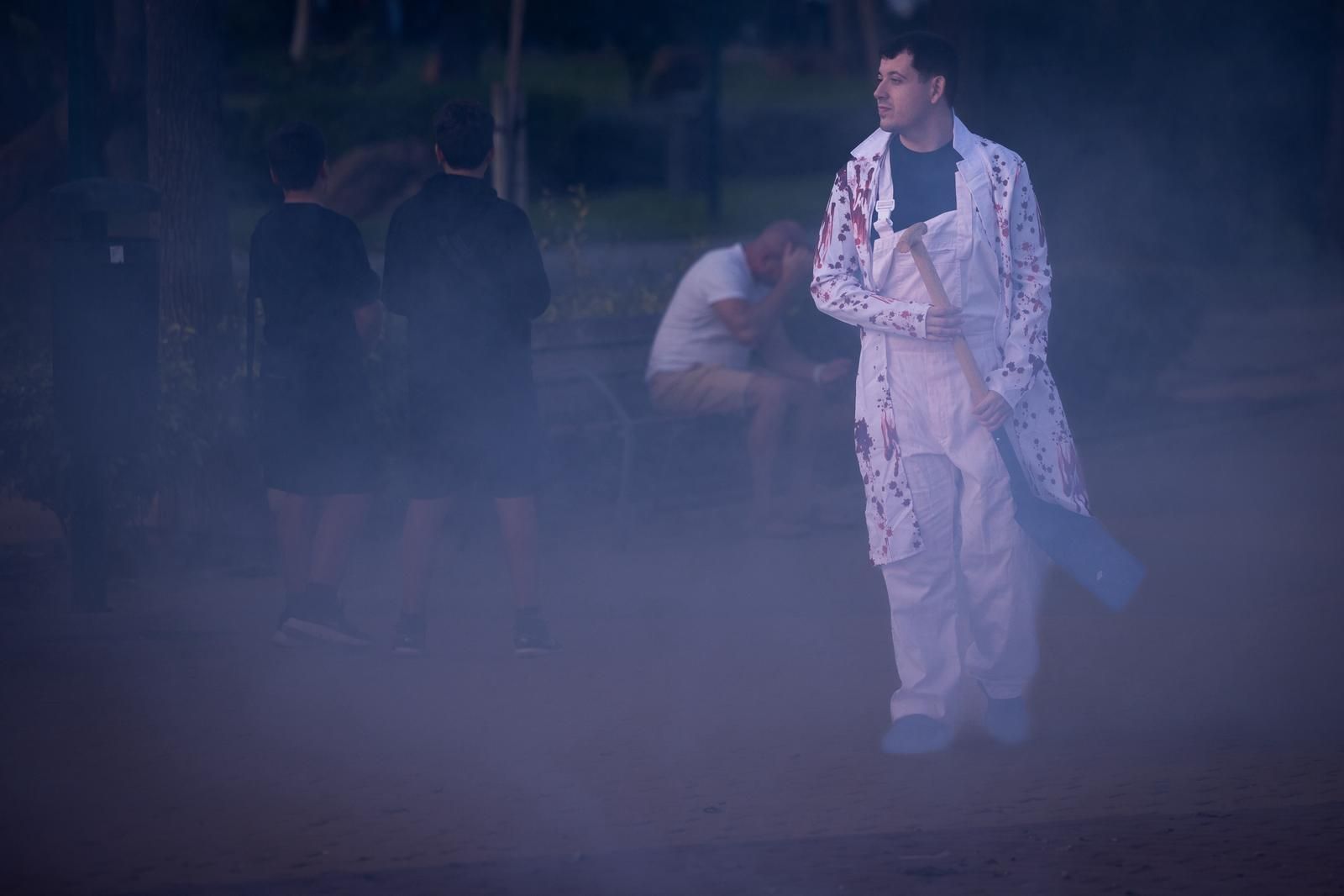 Ambiente de Halloween en el parque de Huelin