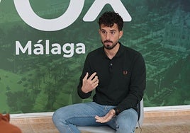 Hernández Quero, en la sede de Vox en Málaga durante una entrevista con este periódico.