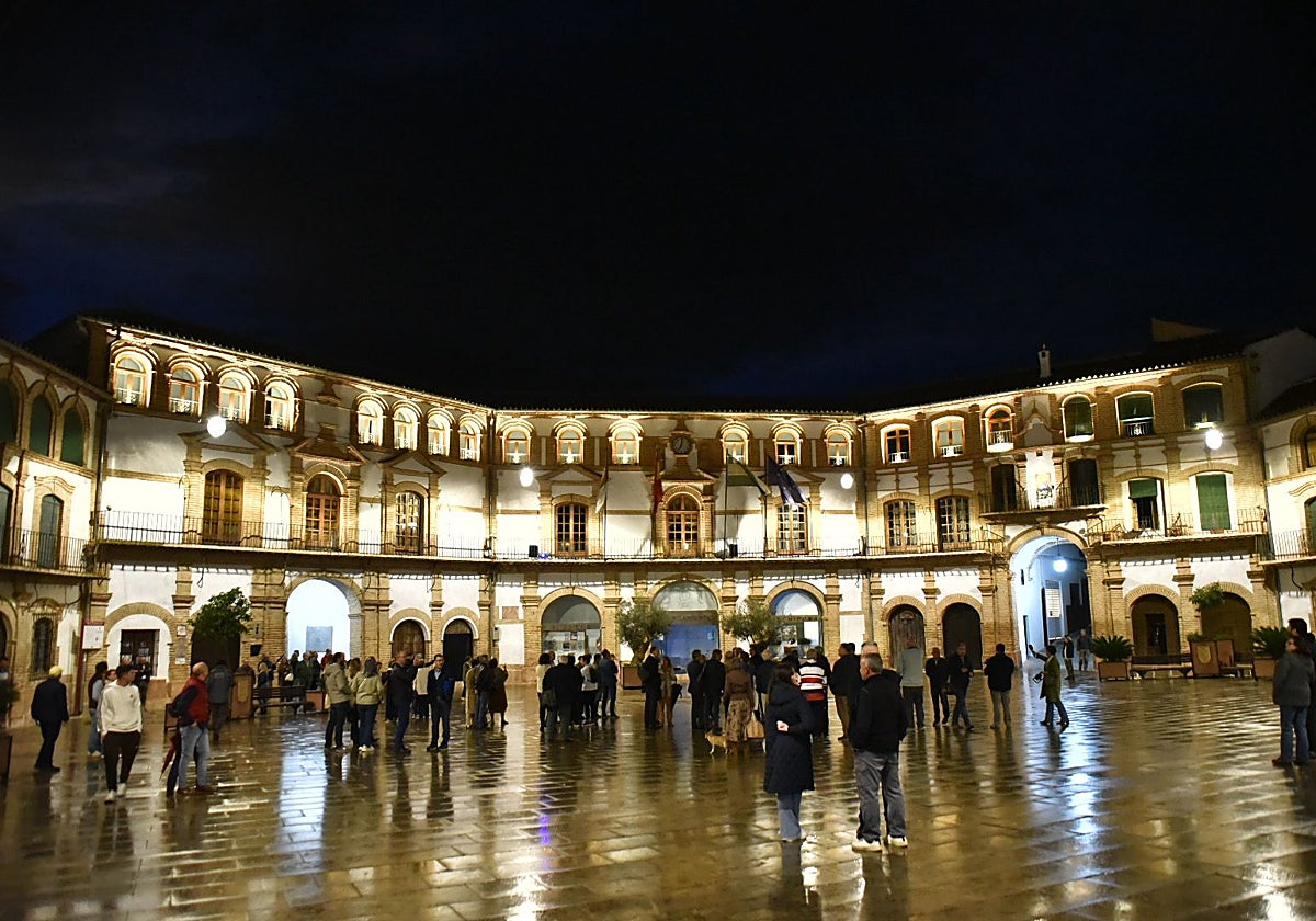 La nueva iluminación en la plaza Ochavada de Archidona.