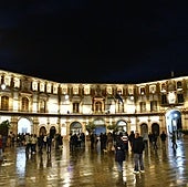 La nueva iluminación en la plaza Ochavada de Archidona.