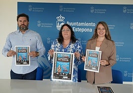 De izquierda a derecha, Dámaso Martín, Macarena Diánez y Julia Crespo, durante la presentación de la Feria Outlet de Estepona.