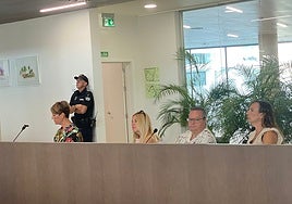 Concejales del grupo municipal socialista en el Ayuntamiento de Estepona, durante un reciente pleno.