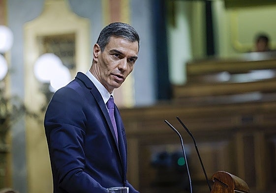 Pedro Sánchez, durante una de sus intervenciones en el Congreso este miércoles.