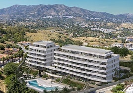 Recreación de la nueva promoción Coto Homes en Mijas.