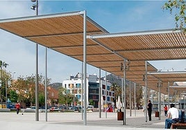 Boceto de la pérgola para la plaza del Aguacil recogido en el proyecto licitado por el Ayuntamiento.
