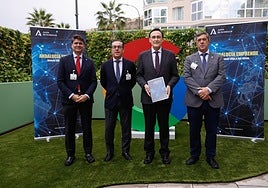 Daniel Escacena, Miguel Briones, José Carlos Gómez Villamandos y Teodomiro López, en la presentación del Catálogo de Aceleradoras de Andalucía.
