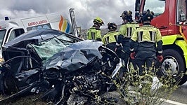 Los vehículos accidentados.