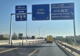 Imagen reciente de las obras del carril bus-VAO.